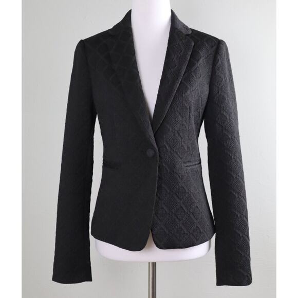Ann Taylor Jackets & Blazers - Ann Taylor Textured Dressy Blazer Classic One Button Black Womens 10